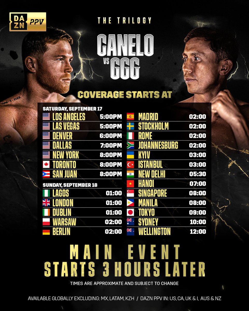 What Time is the Canelo Fight This Weekend?