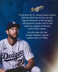 Clayton Kershaw Announces Retirement from Major League Baseball