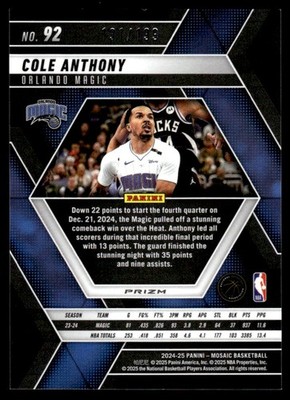 Cole Anthony: Rising Star in the NBA