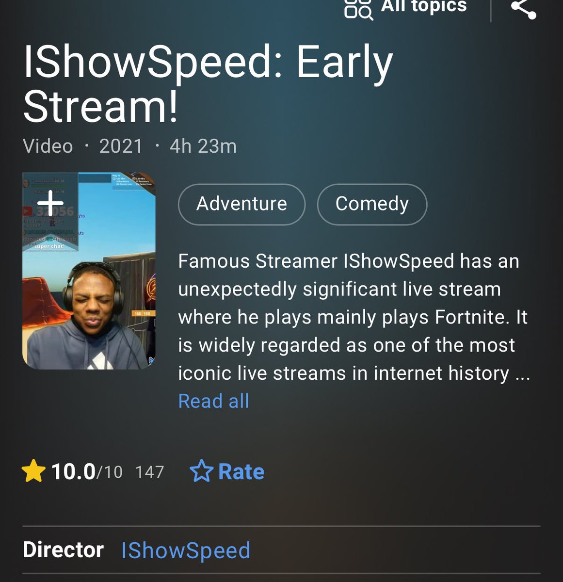 Exploring IShowSpeed’s Early Stream on IMDb