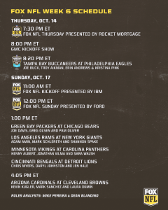 Exploring the Week 6 NFL Schedule: Key Matchups and Highlights